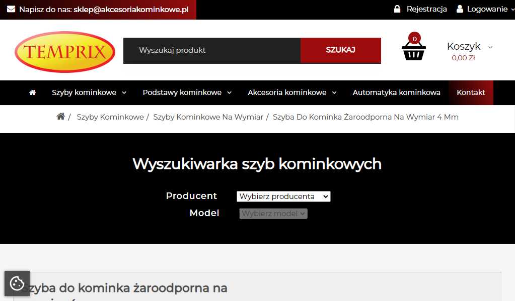 Szkło do kominków Temprix