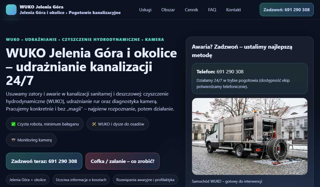 Udrażnianie kanalizacji w Jeleniej Górze – szybka pomoc